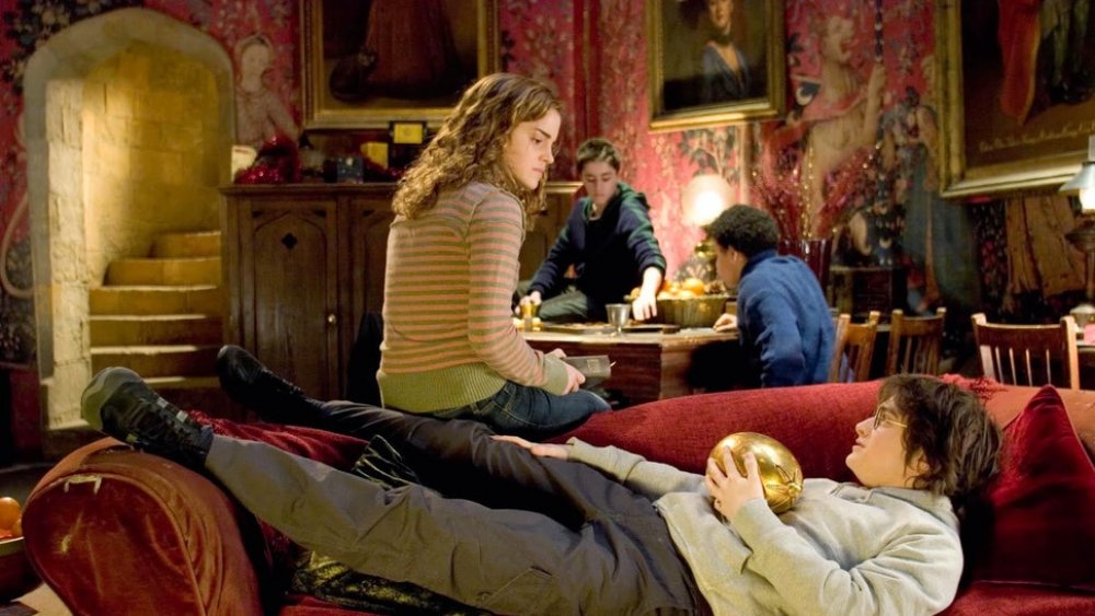 Daniel Radcliffe as Harry Potter and Emma Watson as Hermione Granger in Harry Potter and the Goblet of Fire