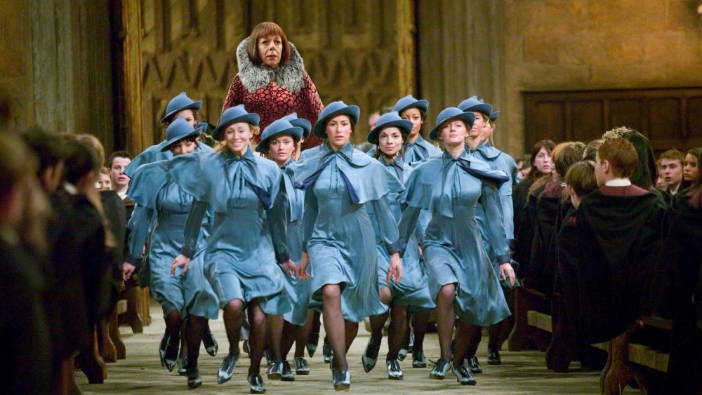 The Beauxbatons students make their entrance in Harry Potter and the Goblet of Fire