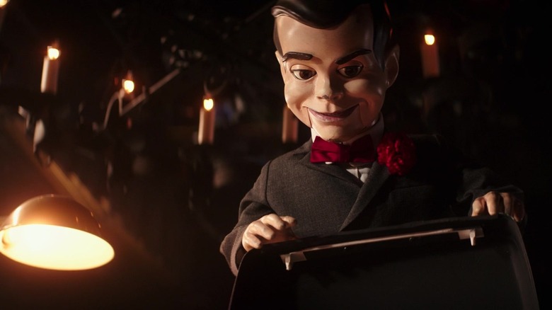 Slappy the ventriloquist dummy looks down menacingly