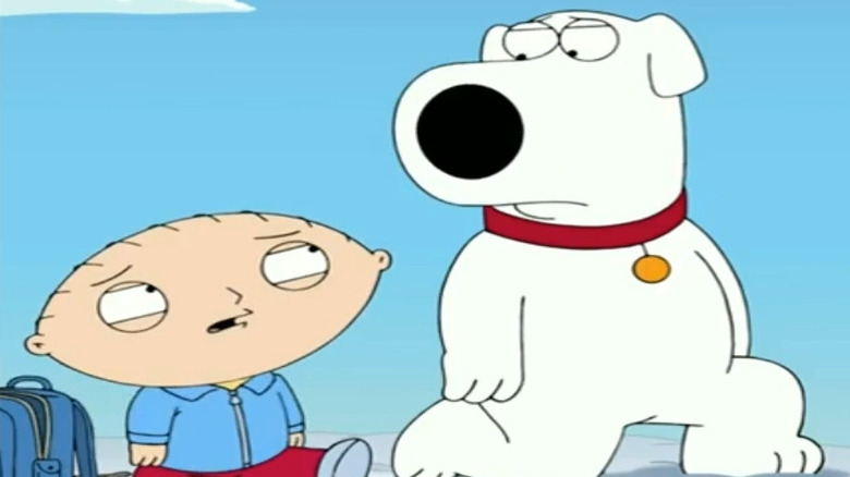 Brian and Stewie standing on a mountain top