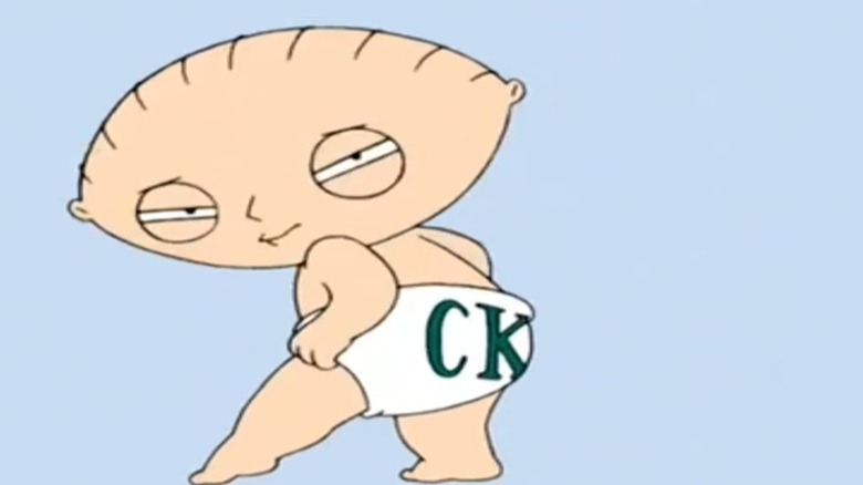 Stewie Griffin as a Calvin Klein model