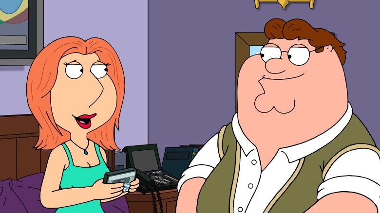 A young Lois and Peter Griffin