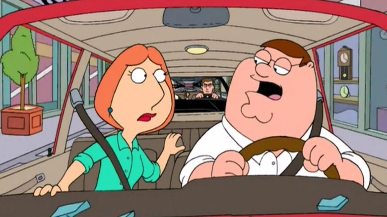 Peter and Lois Griffin in a car