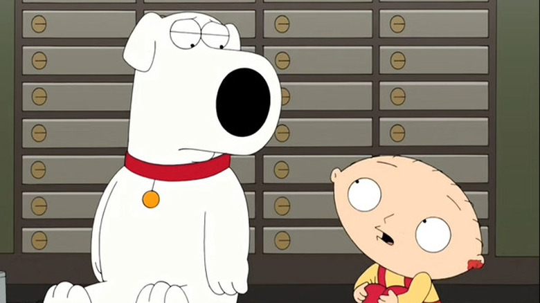 Brian and Stewie talking