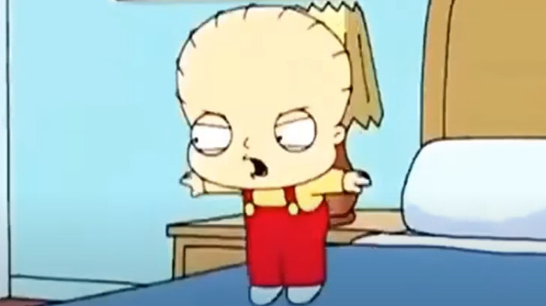 Stewie with his normal shaped head