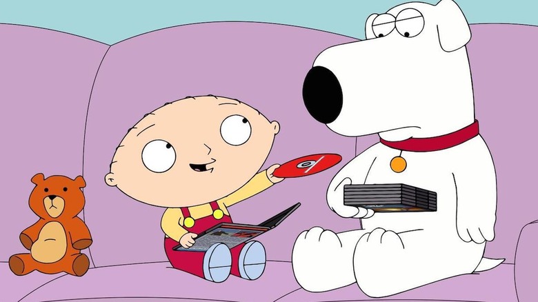 Stewie shows Brian a DVD