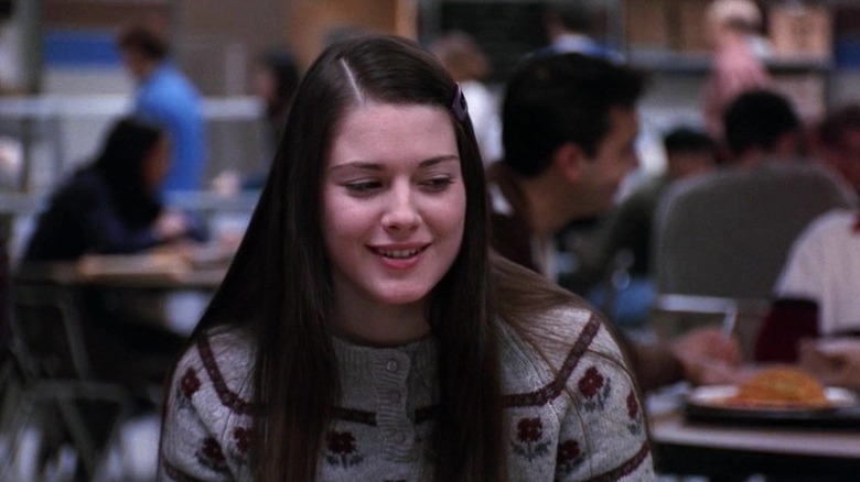 Alexandra Breckenridge sitting in a cafeteria