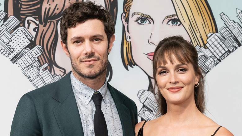 Adam Brody and Leighton Meester smile