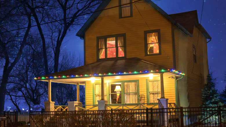 Christmas Story house at night