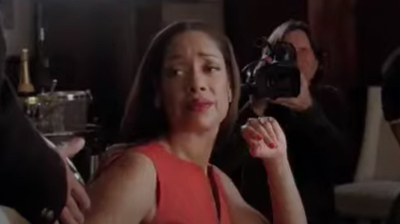 Gina Torres shotting a scene in Castle