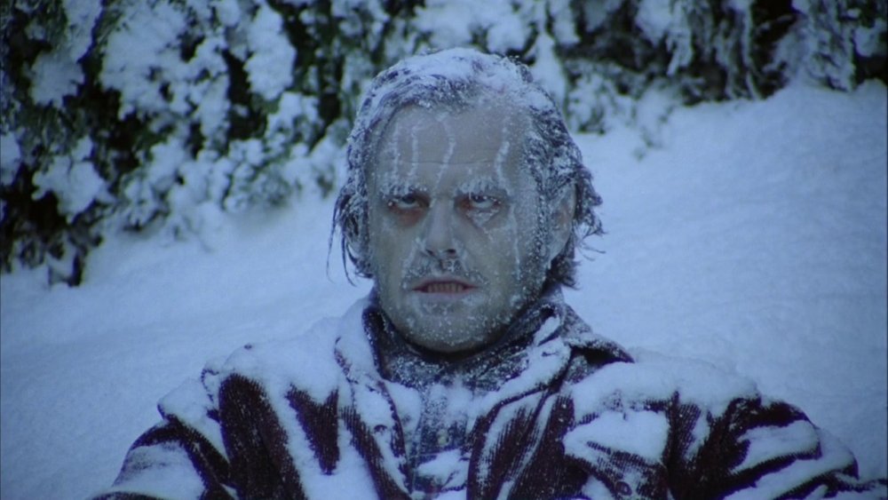 Jack Nicholson as Jack Torrance, frozen to death at the end of "The Shining"