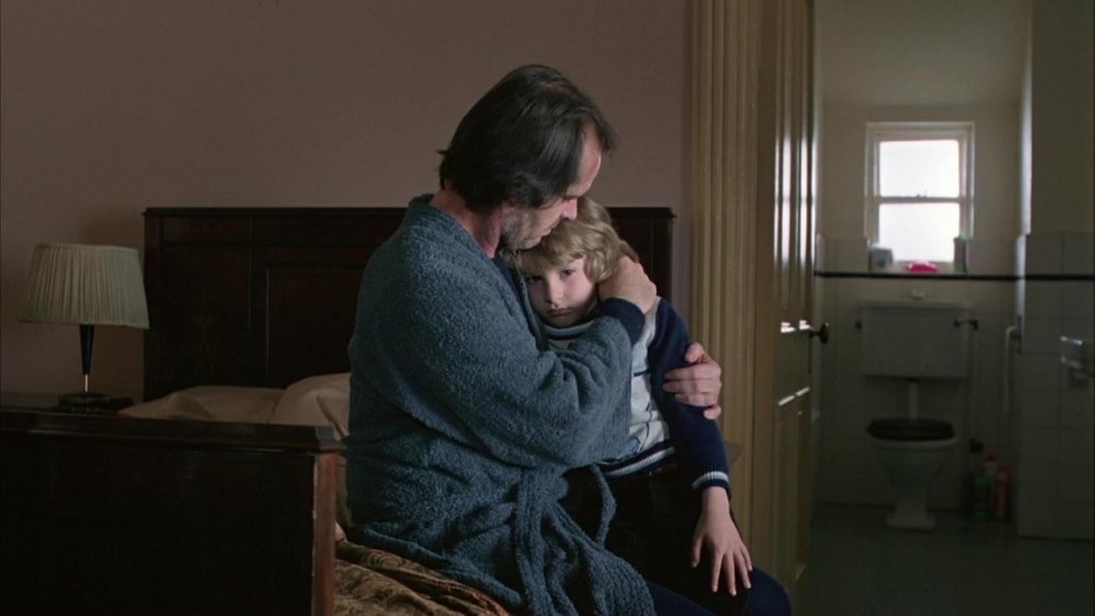 Jack Nicholson as Jack Torrance and Danny Lloyd as Danny Torrance in The Shining