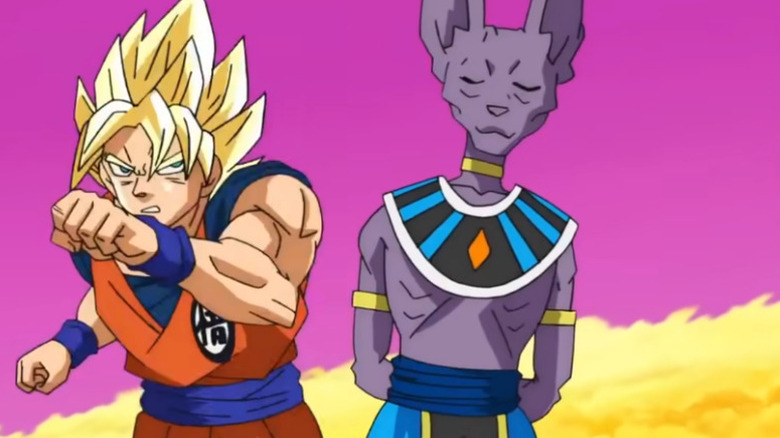 Goku fighting Beerus