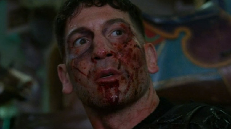 Frank Castle calming down after a battle