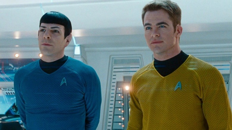 Kirk and Spock smiling