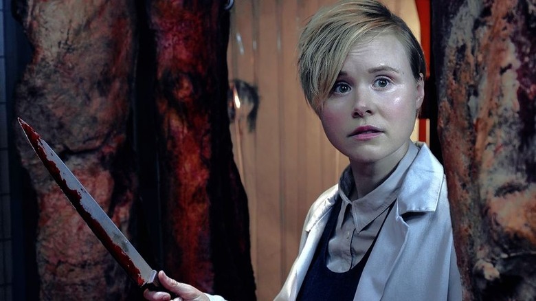 Alison Pill wielding knife