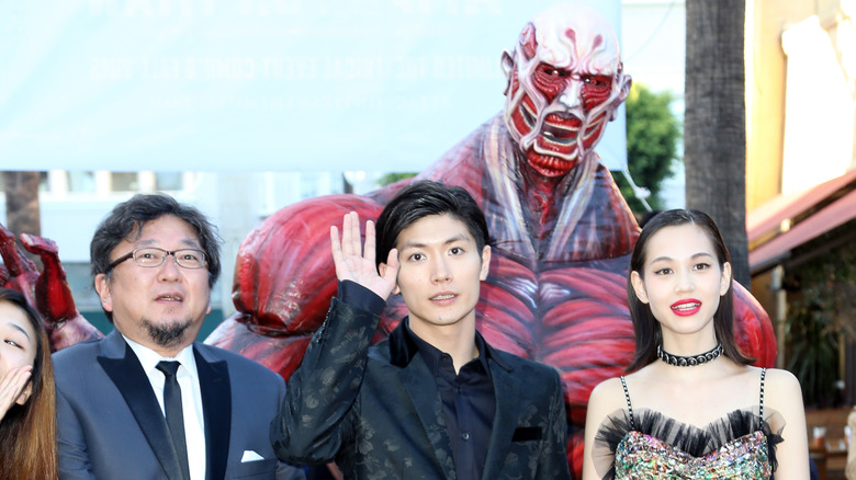 Shinji Higuchi attending Attack on Titan movie premiere