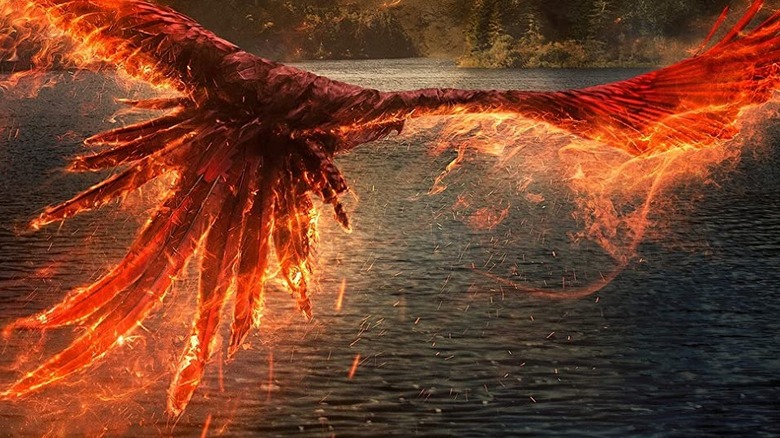 Phoenix flying on fire Fantastic Beasts