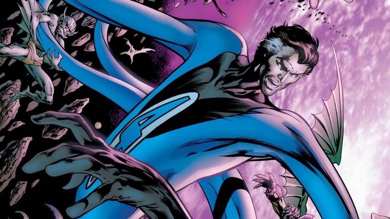 Mister Fantastic stretching battling demons