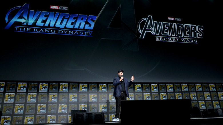 Kevin Feige on San Diego Comic-Con stage