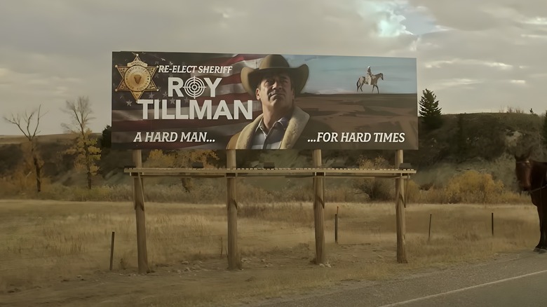 A billboard for Sheriff Roy Tillman