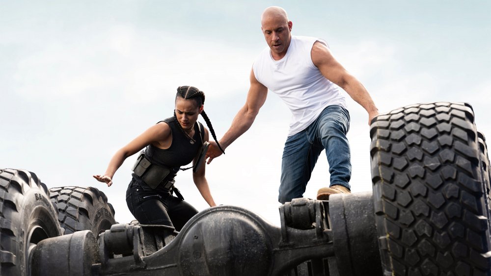 Vin Diesel and Nathalie Emmanuel in Fast and Furious