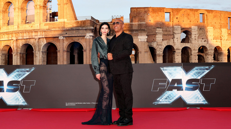 Meadow Walker and Vin Diesel smile on red carpet