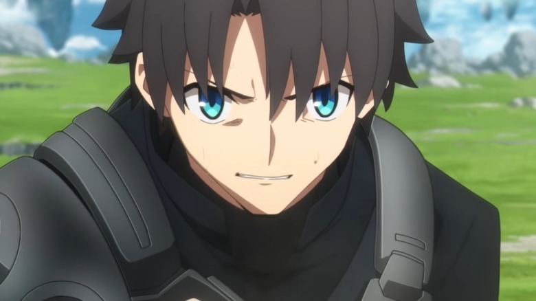 Ritsuka looking flustered in the middle of battle