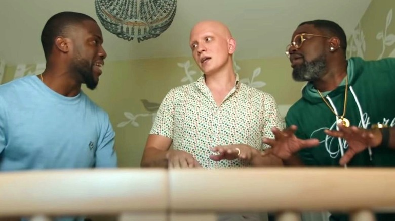 Kevin Hart, Anthony Carrigan and Lil Rel Howery in "Fatherhood"