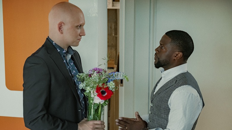 Anthony Carrigan and Kevin Hart in "Fatherhood"