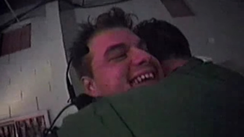 Two Fear contestants hugging