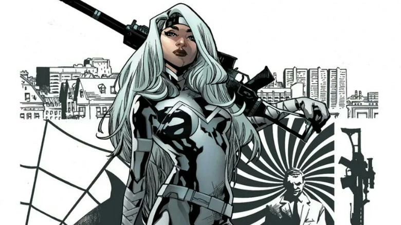 Silver Sable holding a gun