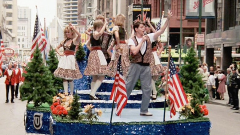 Ferris on parade float