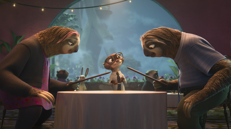 sloths in restaurant in Dinner Rush in Zootopia+ 