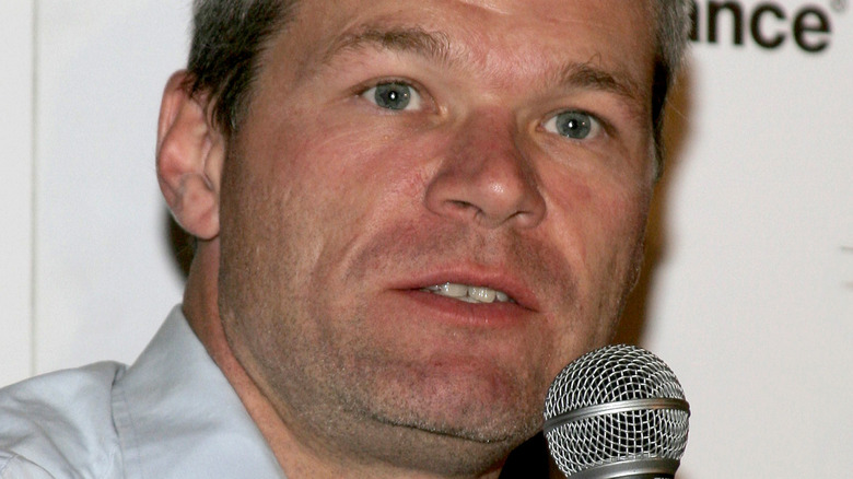 Uwe Boll with microphone