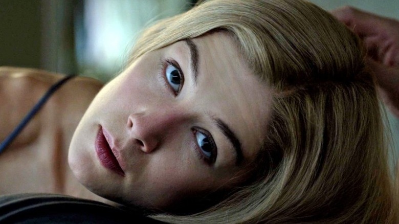 Rosamund Pike staring