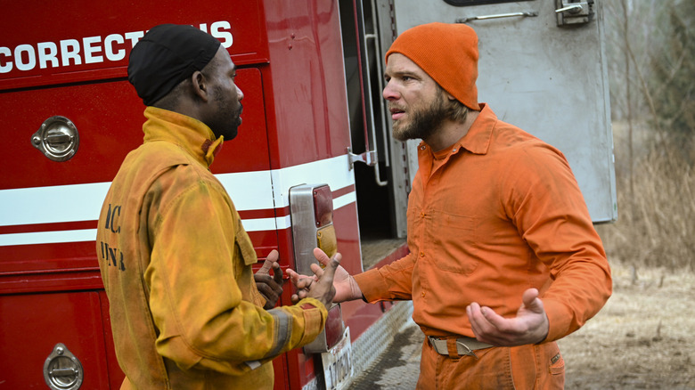 Freddy Mills and Bode Donovan arguing