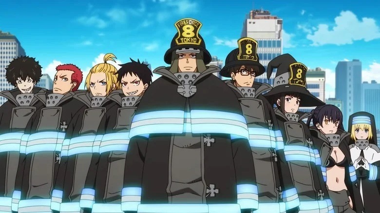 Fire Force characters lined up