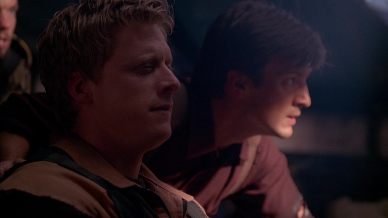 Alan Tudyk and Nathan Fillion flying