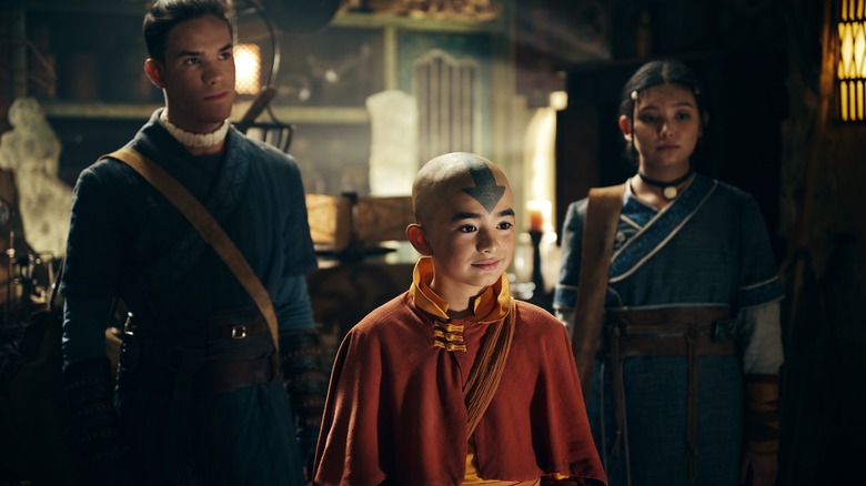 Aang with Katara and Sokka