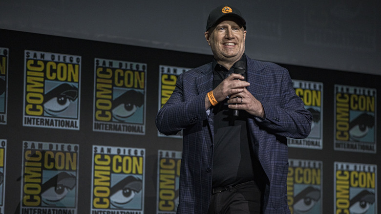 Kevin Feige on stage at SDCC