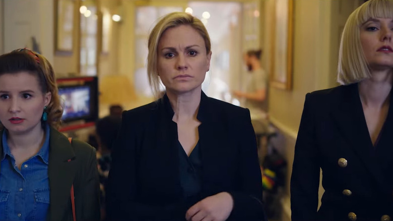 Anna Paquin looks worried