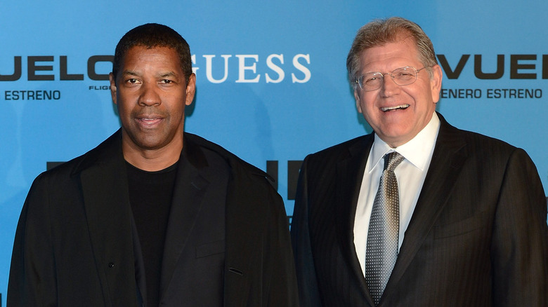 Denzel Washington and Robert Zemeckis smiling