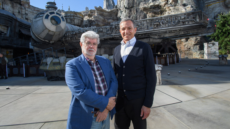 George Lucas posing with Bob Iger