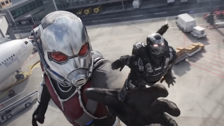 Ant-Man grabbing War Machine