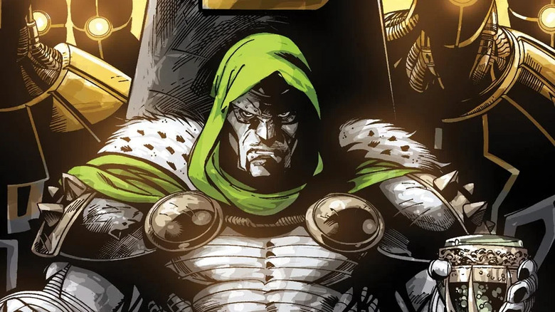 Doctor Doom sitting on throne