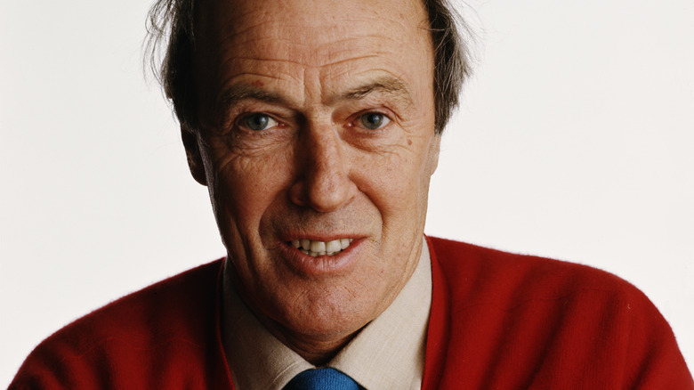 Roald Dahl in red sweater