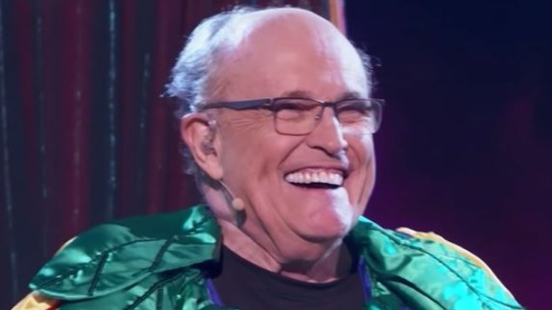 Rudy Giuliani grinning on The Masked Singer 