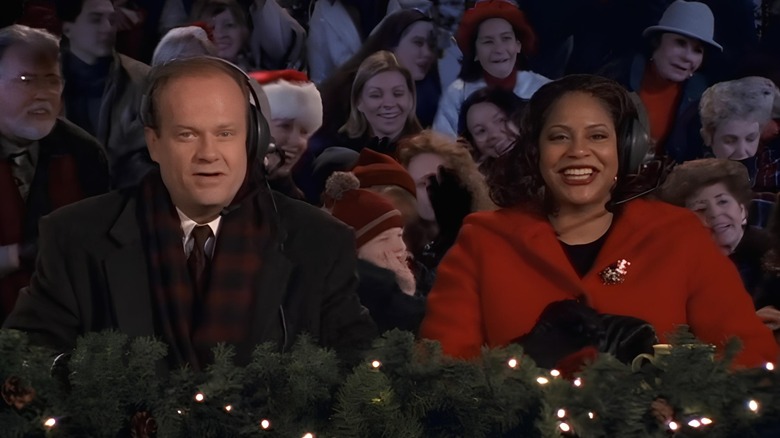 Frasier and Mary in front of crowd