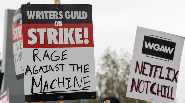 WGA strike signs